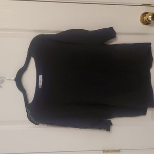 Black blouse with silver accents sleeves size L